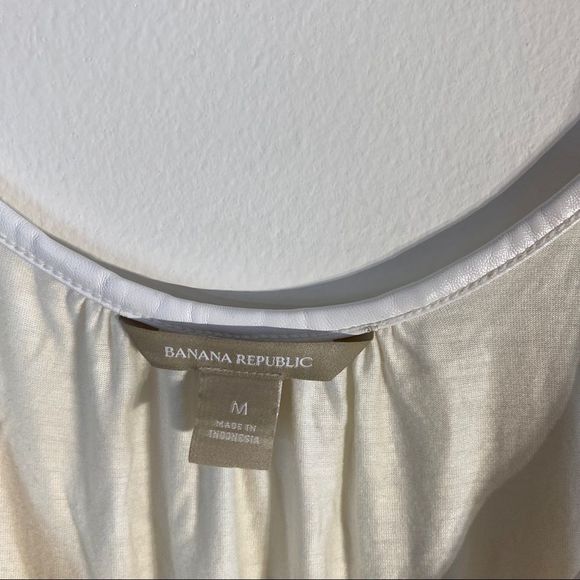 Banana Republic Tank Top with Leather Trim Detail, Cream, M (y98) - Picture 6 of 7